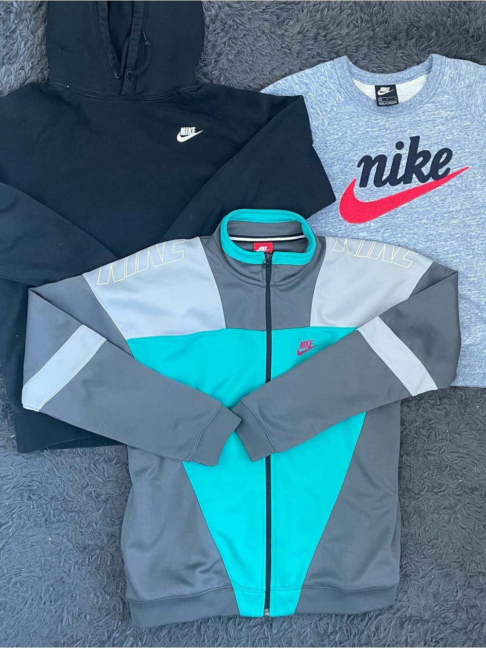 Men Size Large Nike Hoodie Sweatshirt Fleece Bundle Lot of 3